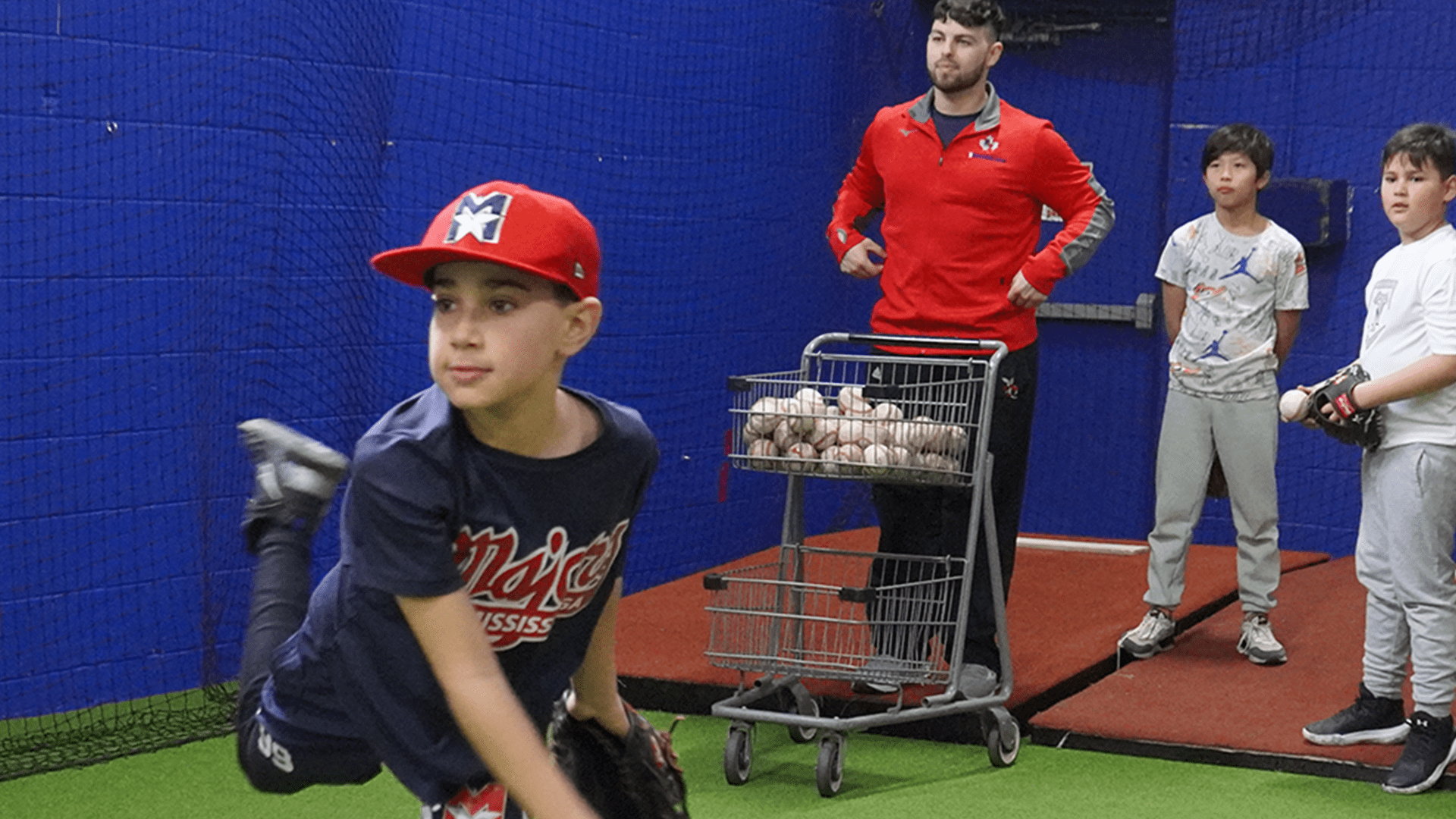 Camp photo coach gave practicing to the team