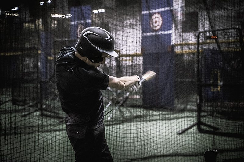 hitter-adjusted player practice in net